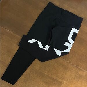 DKNY Black Leggings with White Logo